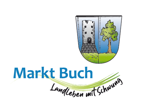 Markt Buch Wappen mit Logo "Landleben mit Schwung"